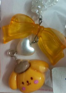 Pompompurin Yellow Bow Kawaii Phone Charm 🎀🍮💛