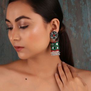 Ambi Earrings with Mirror Work.