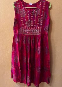 Vibrant Pink Embroidered Kurta