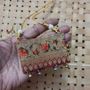 Fabric Necklace and Earring Set