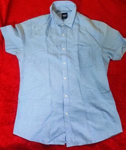Men's Blue Short Sleeve Shirt