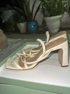 Stylish White Strappy Heels