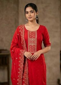 Elegant Red Kurta Set with Dupatta