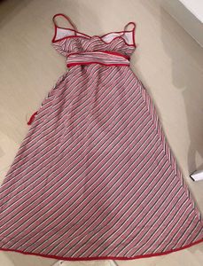 Chic Striped Wrap Dress