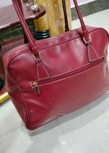 Chic Red Leather Handbag