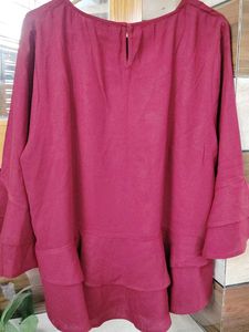 Beautiful Maroon Top with Embroidery for casual we