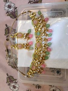 Kundan Meena Necklace & Earrings Set