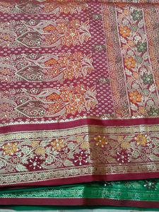 Beautiful Teal and Green Sarees with Blouse