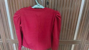 Red Puff Sleeve Top