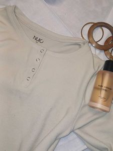 Cream Henely Long Sleeve Top