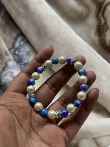 blue and purple Beaded Stretch Bracelet