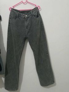 Grey Wash Wide Leg Jeans
