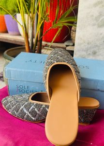 Embellished Block Heel Mules
