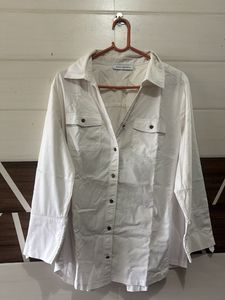 Emily Daniels White Button-Down Shirt