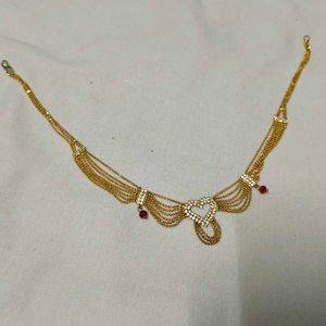 Gold Chain Necklace with Heart Pendant