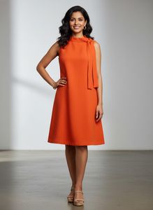 Vibrant Orange Sleeveless Dress