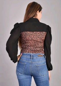 Stylish Animal Print Top with Bolero