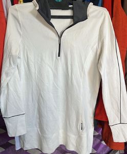 White Activewear Sweatshirt