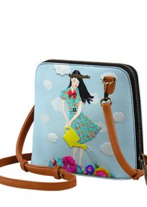 Sky Blue Illustrated Crossbody by DailyObjects