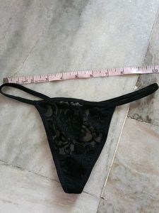 Black Lace Thong Panty