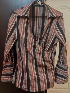 Stylish Striped Wrap shirt