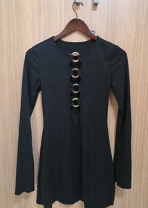 Black Long Sleeve Cutout Dress