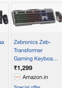 Zebronics Gaming Keyboard &amp; Mouse Combo 🎮