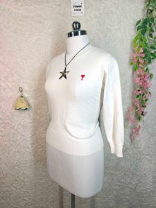 AMI Paris White Sweater
