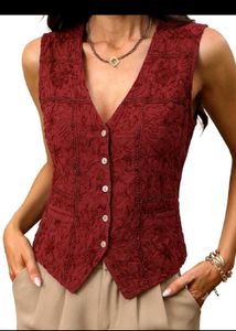Boho Embroidered Sleeveless Kurta Vest