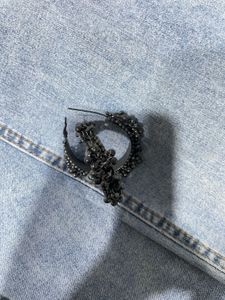 Boho Oxidised Jhumka Hoop Earrings