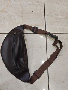 Brown Faux Leather Waist Bag