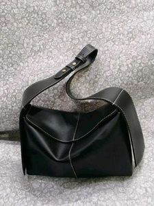 Chic Black Faux Leather Shoulder Bag