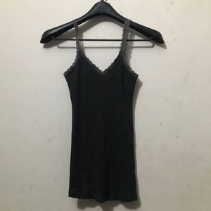 Y2K Black Lace Trim Cami Top