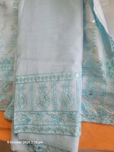Light Blue Sequined Kurta Set
