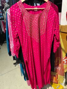 New Pink Embroidered Kurta