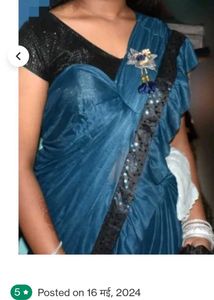 Stunning Teal Saree with Sequined Blouse