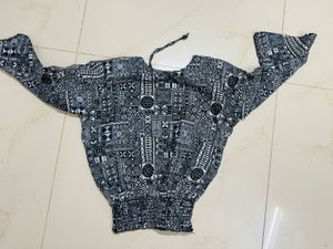 Boho Print Bell Sleeve Top