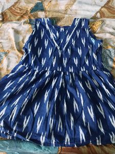 Blue Ikat Print Kurta