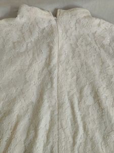 High-Neck Lace Sheath Dress