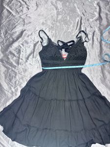 Chic Black Tiered Mini Dress