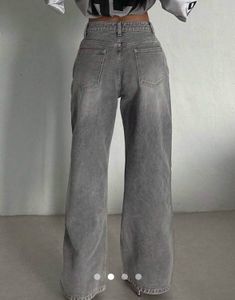 🎀Savana Grey Wide-Leg Jeans