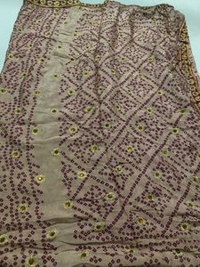 Embroidered Bandhani Saree