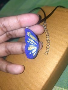Shimmering Butterfly Wing Pendant Necklace