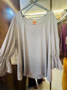 Gray Long Sleeve Top