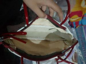 savana Charming Red &amp; White Bow Pattern Handbag