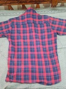 Men's Red &amp; Blue Plaid Long Sleeve Shirt
