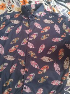 Men's Feather Print Shirt (Beach/Casual/Party)