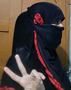 Elegent Stylish Black Hijab with Red Trim