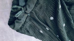 Elegant Olive Green Embroidered Lehenga Choli Set