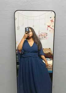 Elegant Navy Blue Maxi Dress
